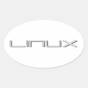 PEGATINA OVALADA LINUX