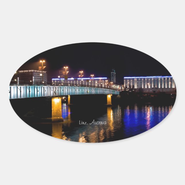 Pegatina Ovalada Linz, Austria (Anverso)