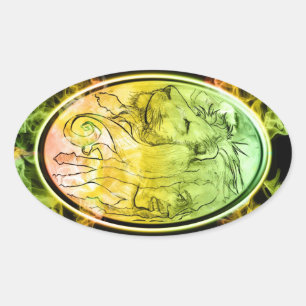 Pegatina Ovalada lion pride stickers