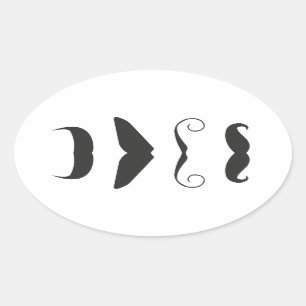 Pegatina Ovalada Lista de bigote - Elige tu arma!!