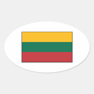 Pegatina Ovalada Lituania - Bandera lituana