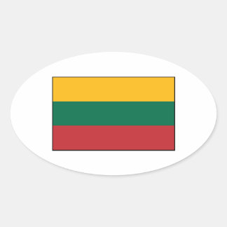 Pegatina Ovalada Lituania - Bandera lituana