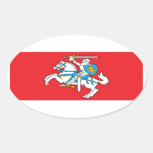 Pegatina Ovalada Lituania/Bandera lituana