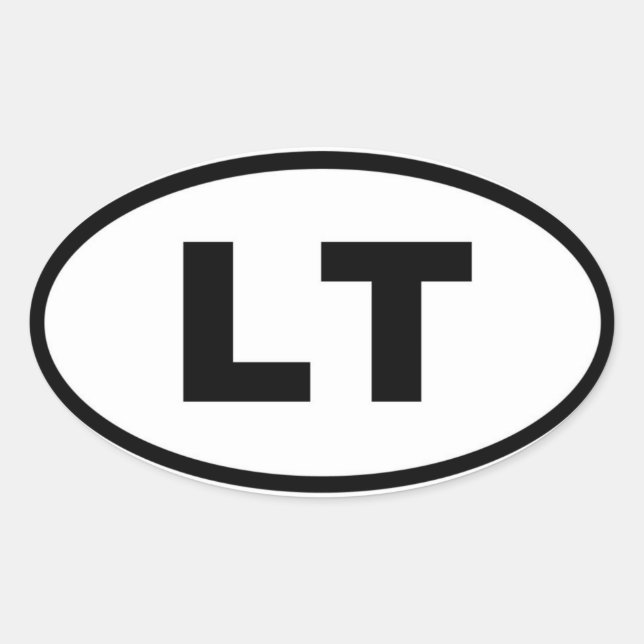 Pegatina Ovalada Lituania - LT - Europeo (Anverso)