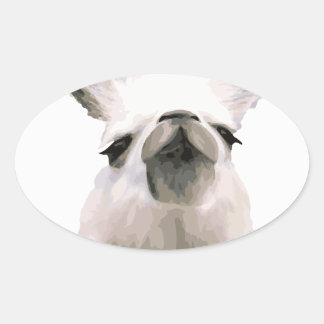 Pegatina Ovalada Llama a Snobby de Snooty Personalizada