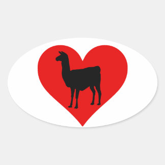 Pegatina Ovalada Llama amor