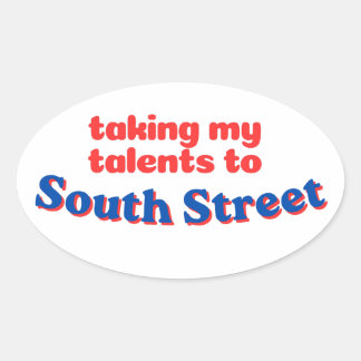 Pegatina Ovalada Llevando mis talentos a South Street | Philly bbal