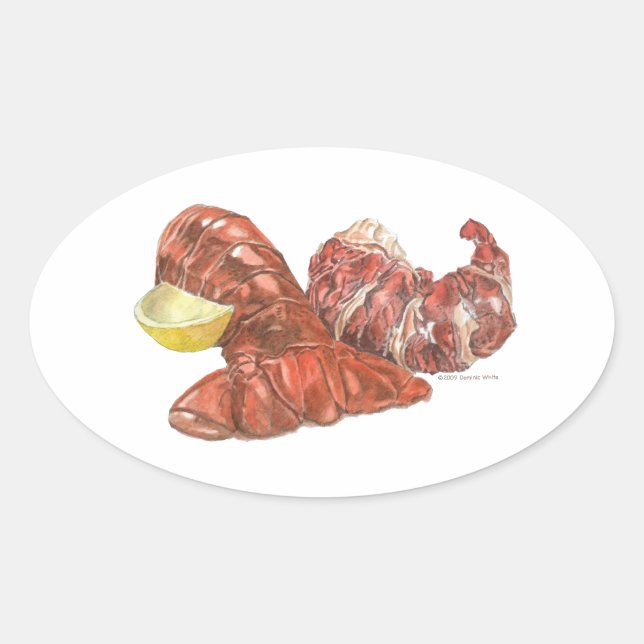 Pegatina Ovalada Lobster Tail (Anverso)