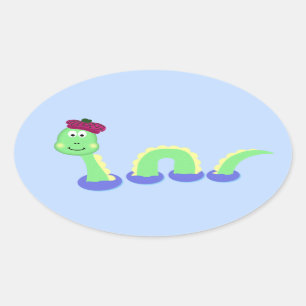 Pegatina Ovalada Loch Ness Monster