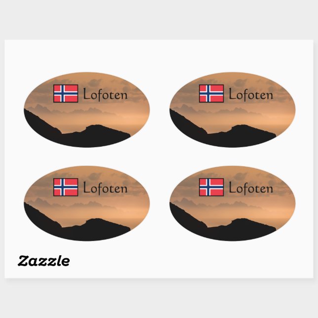 Pegatina Ovalada Lofoten (Hoja)