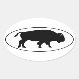Pegatina Ovalada Logo de American Bison Oval