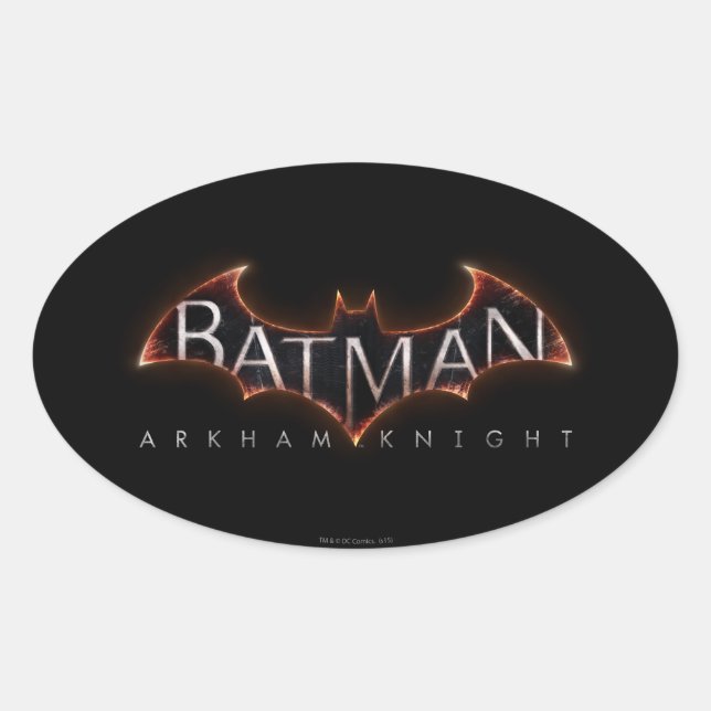 Pegatina Ovalada Logo de Batman Arkham Knight (Anverso)