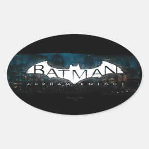 Pegatina Ovalada Logo de Batman Arkham Knight Gotham