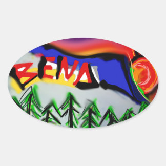 Pegatina Ovalada Logo de Bend Oregon