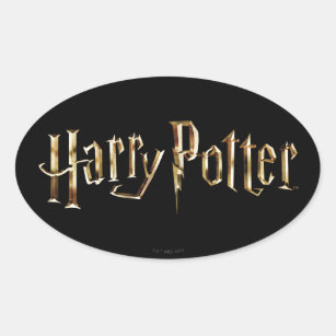 Pegatina Ovalada Logo de Gold Harry Potter