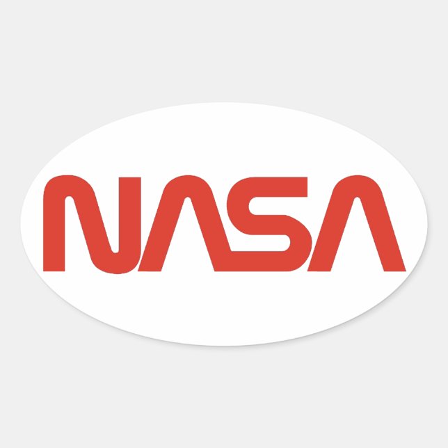 Pegatina Ovalada Logo de gusanos de la NASA (Anverso)