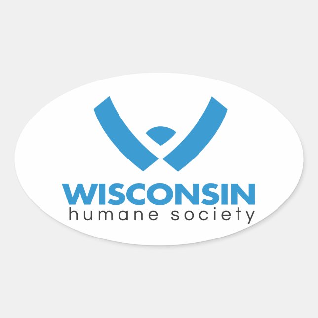 Pegatina Ovalada Logo de la Sociedad Humana de Wisconsin 2015 (Anverso)