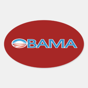 Pegatina Ovalada Logo de Obama