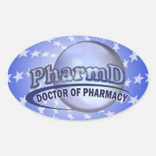 Pegatina Ovalada LOGO DE PharmD - MÉDICA DE FARMACIA