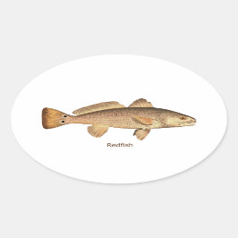 Pegatina Ovalada Logo de Redfish