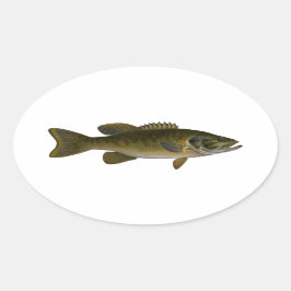Pegatina Ovalada Logo de Smallmouth Bass