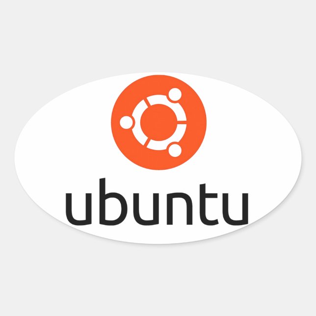 Pegatina Ovalada Logo de Ubuntu Linux (Anverso)