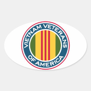 Pegatina Ovalada Logo de Veteranos de Vietnam de América