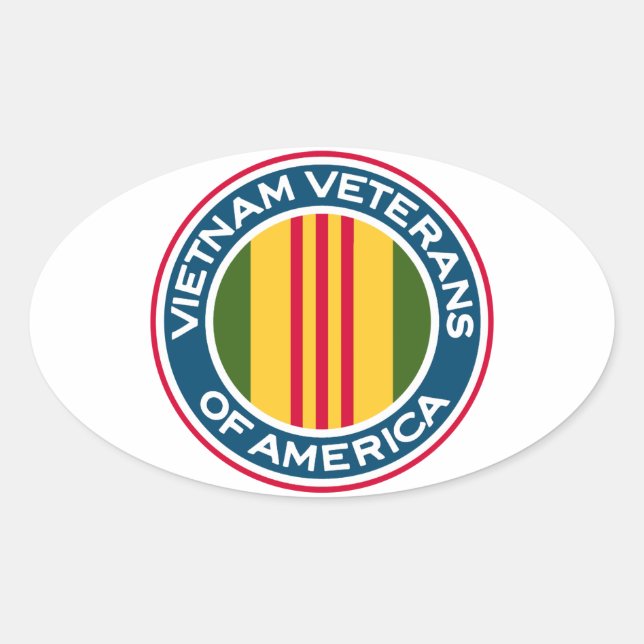 Pegatina Ovalada Logo de Veteranos de Vietnam de América (Anverso)