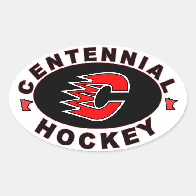 Pegatina Ovalada Logo del Centenario de Hockey (Anverso)