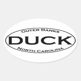 Pegatina Ovalada Logo del Oval del Duck de Carolina del Norte