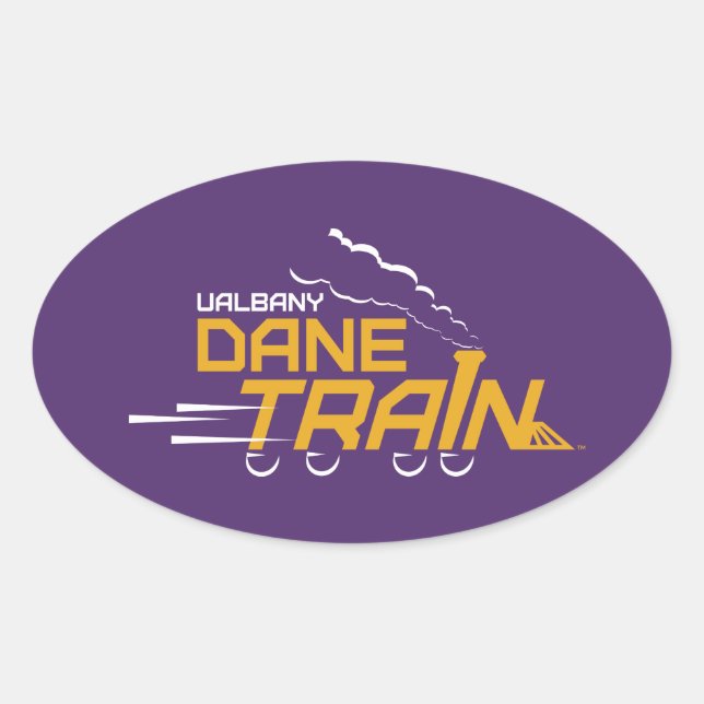 Pegatina Ovalada Logo del Tren de Dane de la UAlbany (Anverso)
