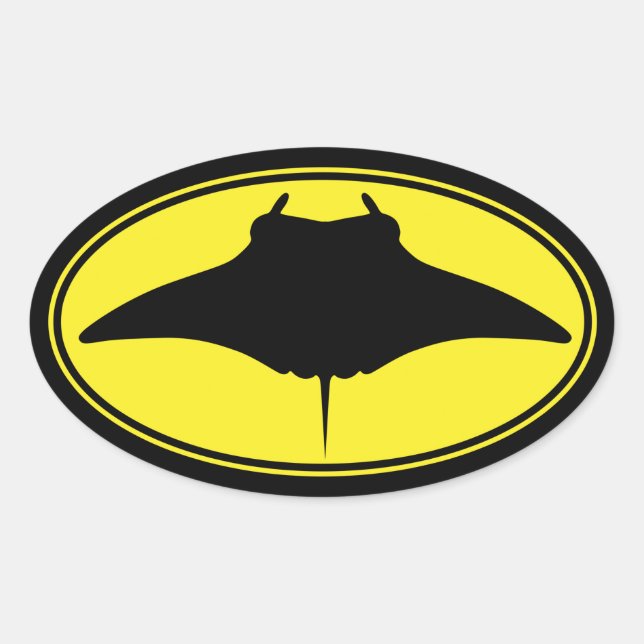 Pegatina Ovalada Logo Manta Ray (Anverso)