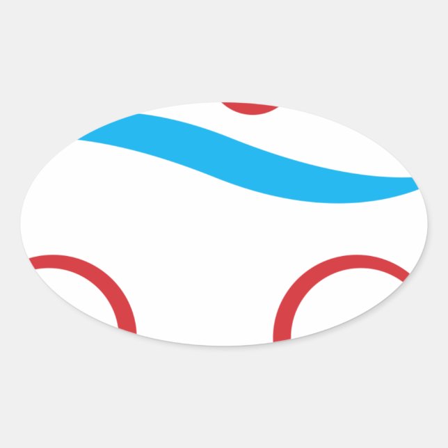 Pegatina Ovalada Logo moderno de Triathlon (Anverso)