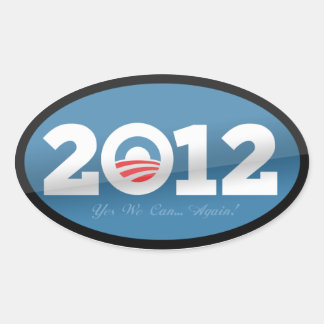 Pegatina Ovalada Logo oficial de Obama 2012