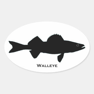 Pegatina Ovalada Logotipo blanco y negro de los leucomas