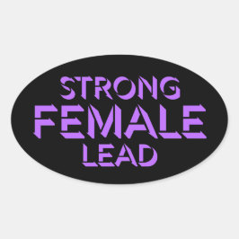 Pegatina Ovalada Logotipo de cita de empoderamiento feminista con p