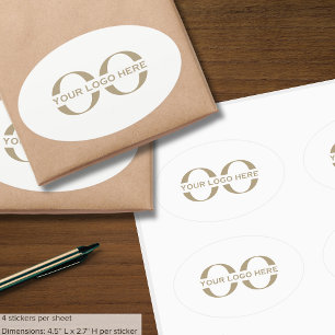 Pegatina Ovalada Logotipo de compañía simple