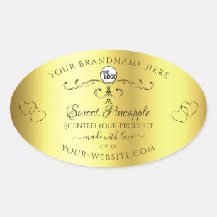 Pegatina Ovalada Logotipo de marcas de productos de oro de lujo Orn