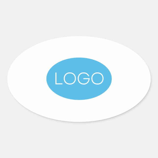 Pegatina Ovalada Logotipo de negocio personalizado (Anverso)