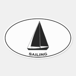 Pegatina Ovalada Logotipo de ovalación de velero