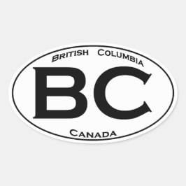 Pegatina Ovalada Logotipo de óvalo BC (Columbia Británica)
