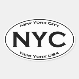 Pegatina Ovalada Logotipo de óvalo estilo euro de NYC