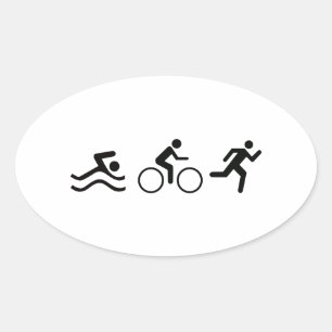 PEGATINA OVALADA LOGOTIPO DE TRIATHLON