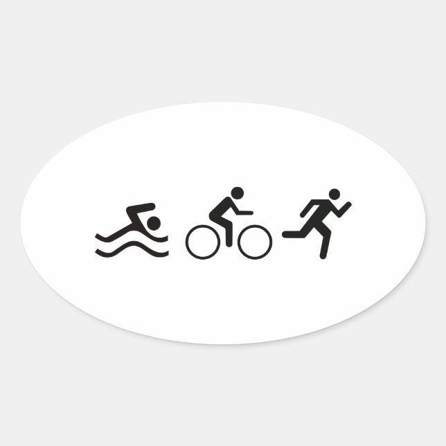 PEGATINA OVALADA LOGOTIPO DE TRIATHLON (Anverso)