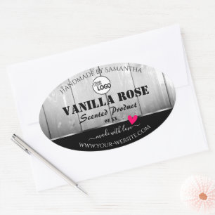 Pegatina Ovalada Logotipo del corazón de las etiquetas de los produ