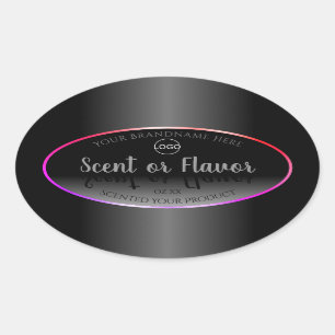 Pegatina Ovalada Logotipo del marco colorido de las etiquetas de pr