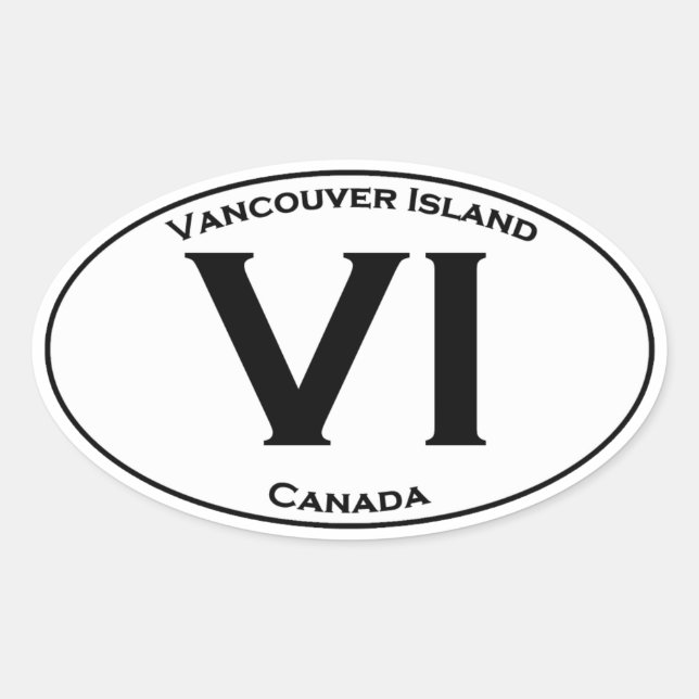 Pegatina Ovalada Logotipo del Óvalo de la Isla de Vancouver (Anverso)