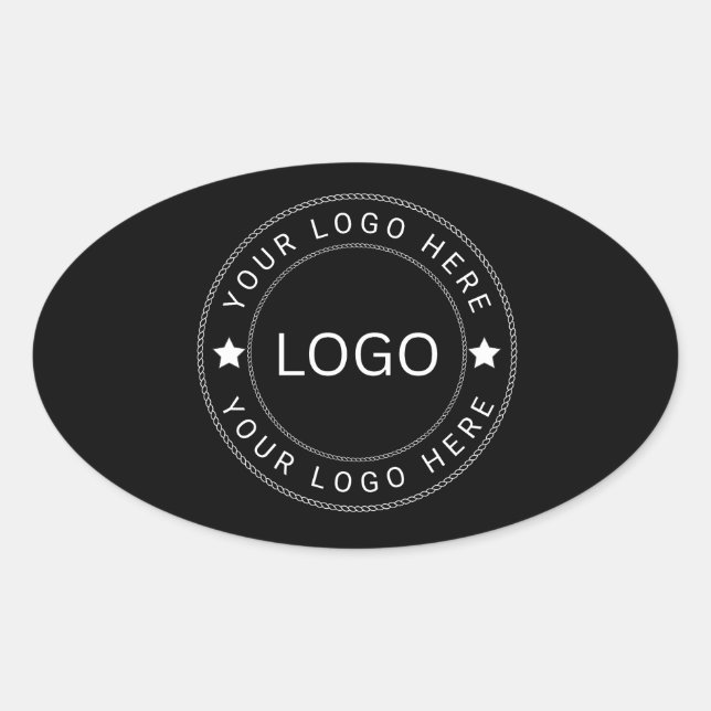 Pegatina Ovalada Logotipo personalizado (Anverso)
