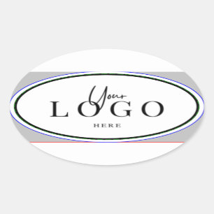 Pegatina Ovalada logotipo personalizado clásico