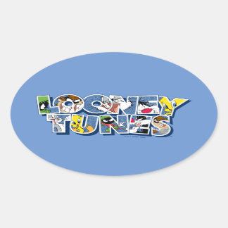 Pegatina Ovalada LOONEY TUNES™ Characters in Lettering